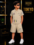 Boys’ Premium Graphic Polo T-Shirt & Shorts Set – BO114