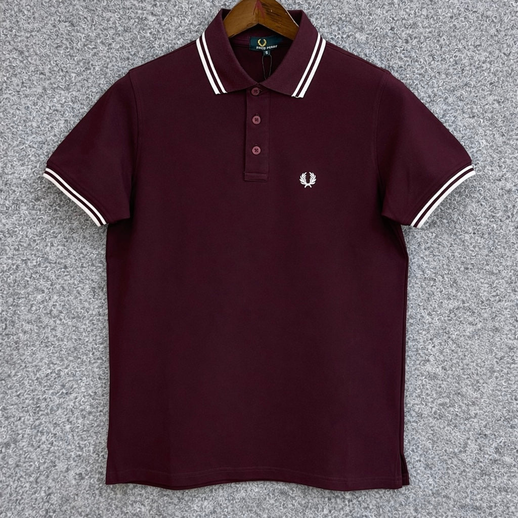Premium Ultra Heavyweight PoloT-Shirt FPPL Maroon-C91