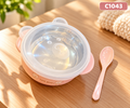 Premium Baby Feeding Bowl with Lid & Spoon – Cute Bear Design | C1043