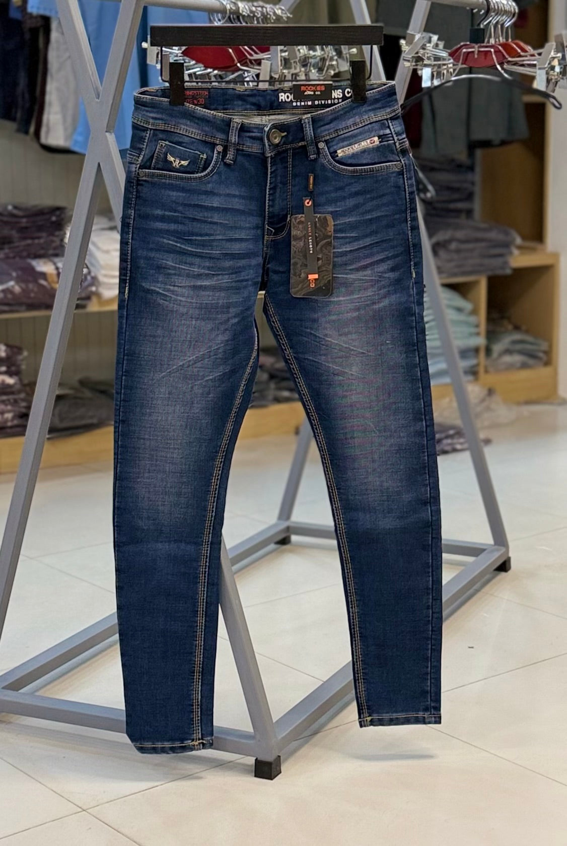 dusty blue 5 Pocket Low-Rise Ankle Length Jeans RJ5903