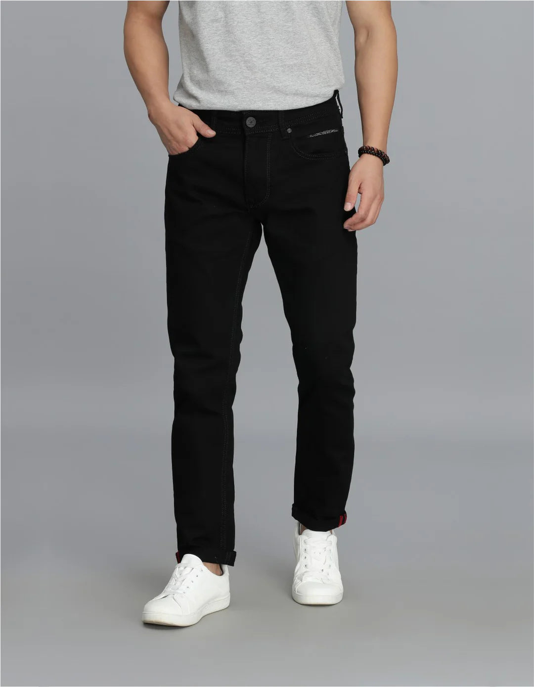 BLACK 5 POCKET LOW-RISE ANKLE LENGTH JEANS RJ6068