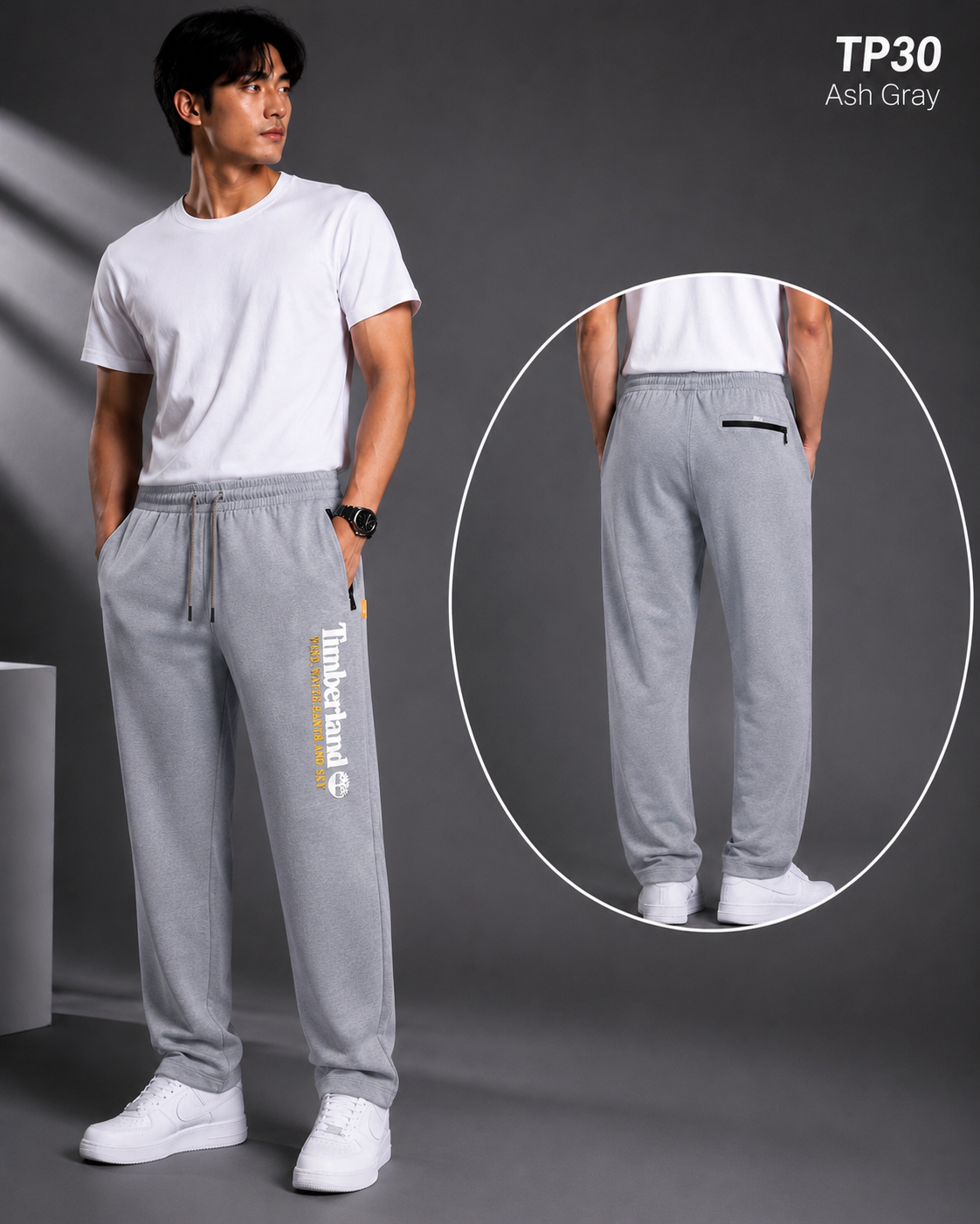 Premium Men's Ash Gray Track Pants|TP30