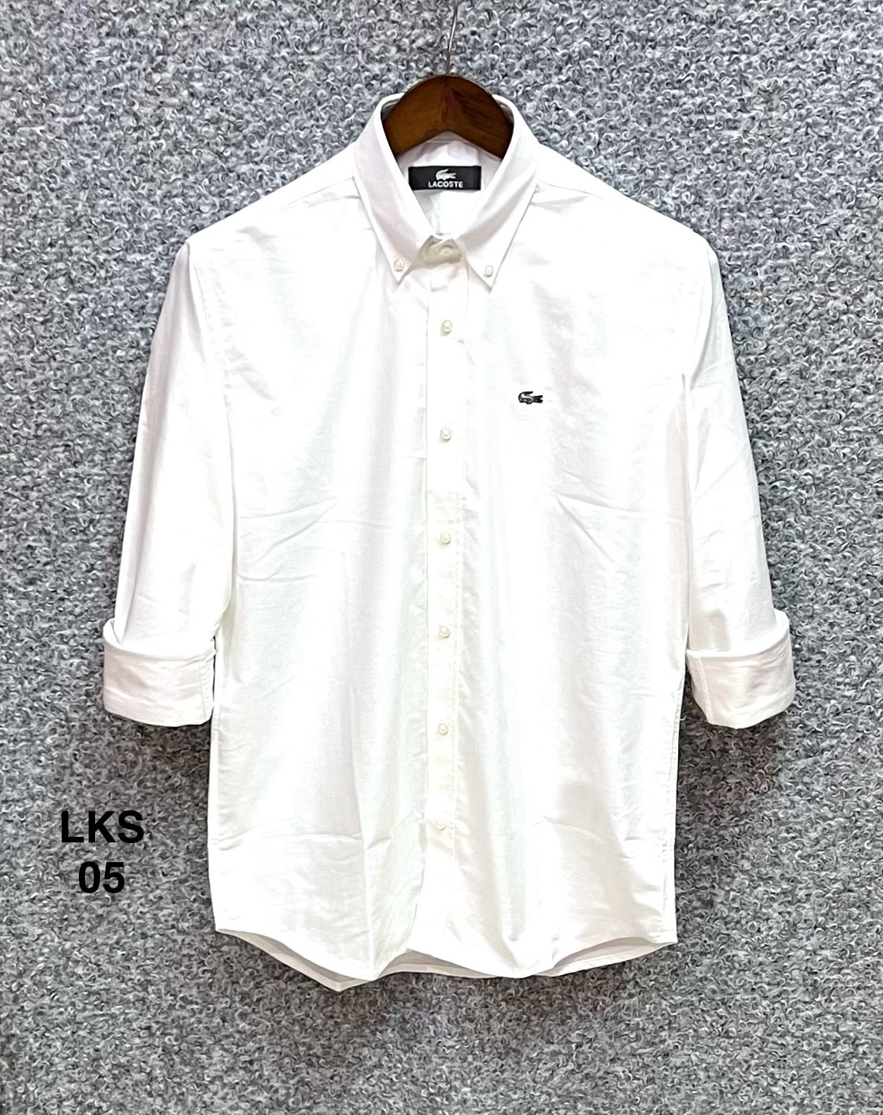Premium Solid Oxford Cotton Shirt LKS 05 white