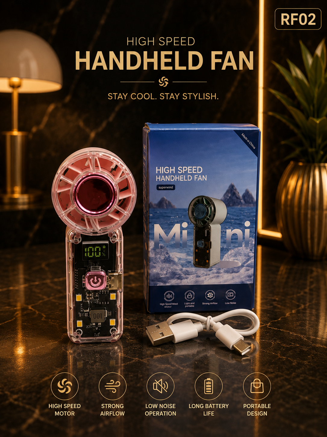 Rechargeable Mini Handheld Fan-RF02