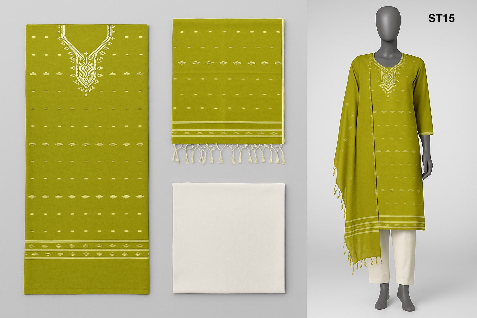 Half Silk Three Piece ST15