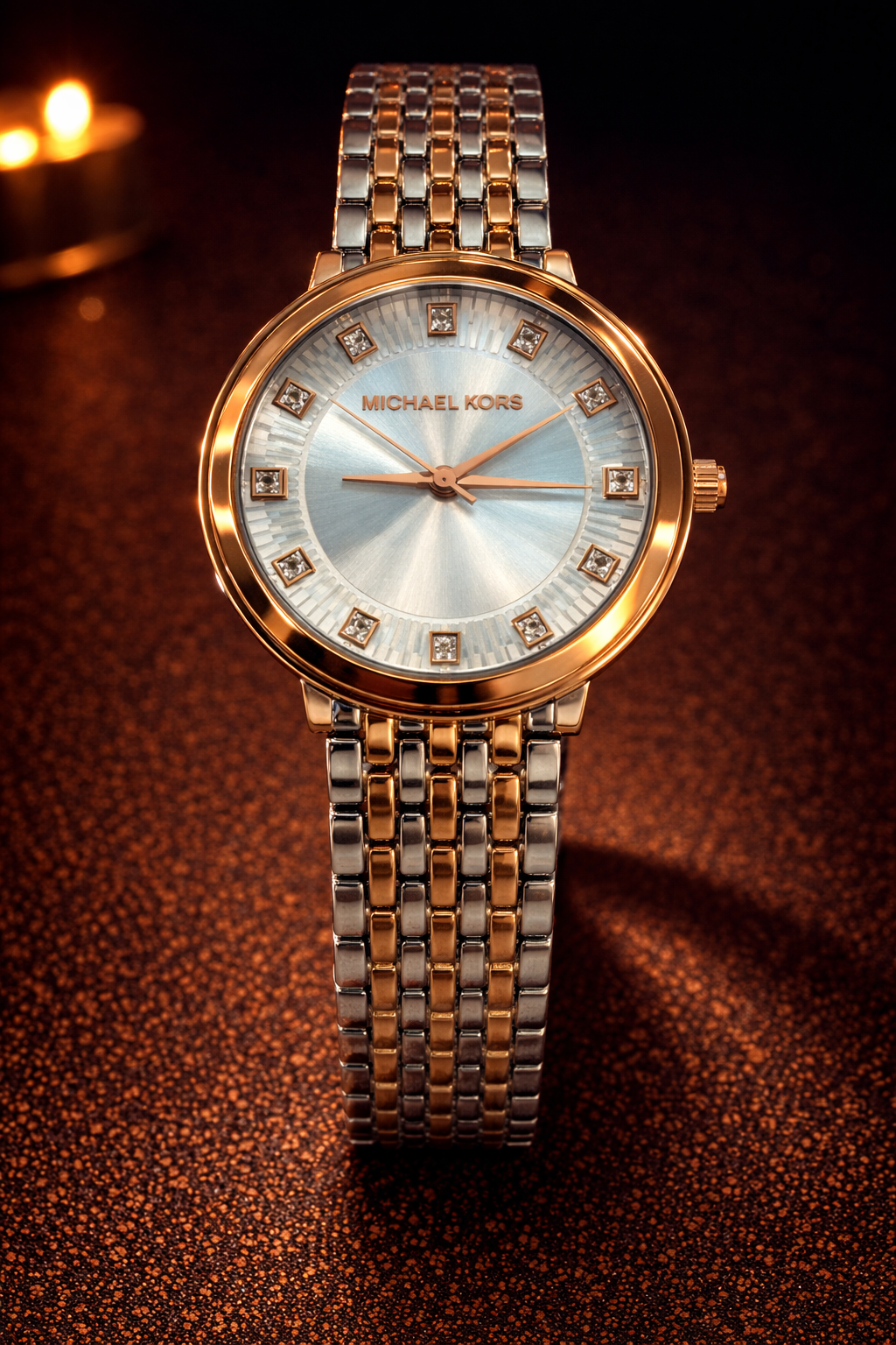 LW70 MK Crystal Bezel Strap Watch