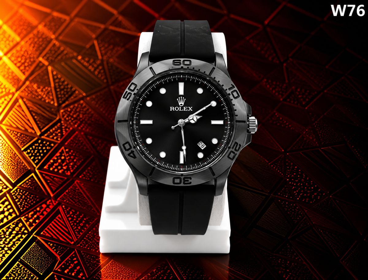Men's Premium Sporty Date Display Analog Silicone Strap Watch – W76