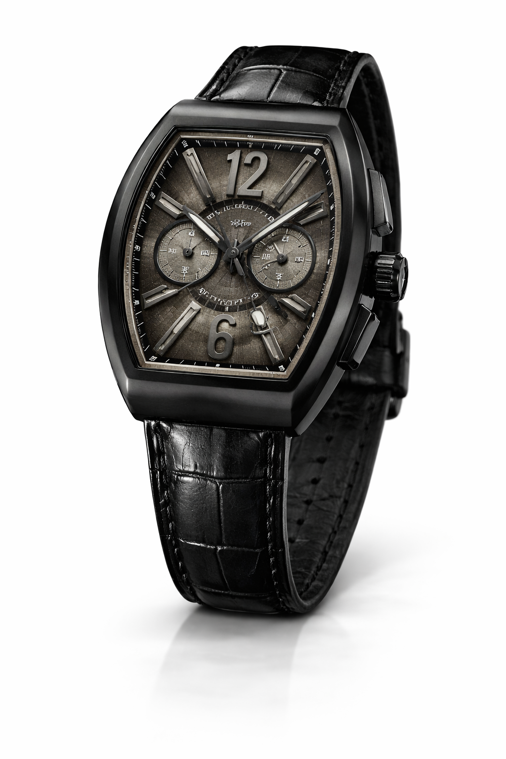 Luxury Black Tonneau Chronograph Watch – Automatic Style 899