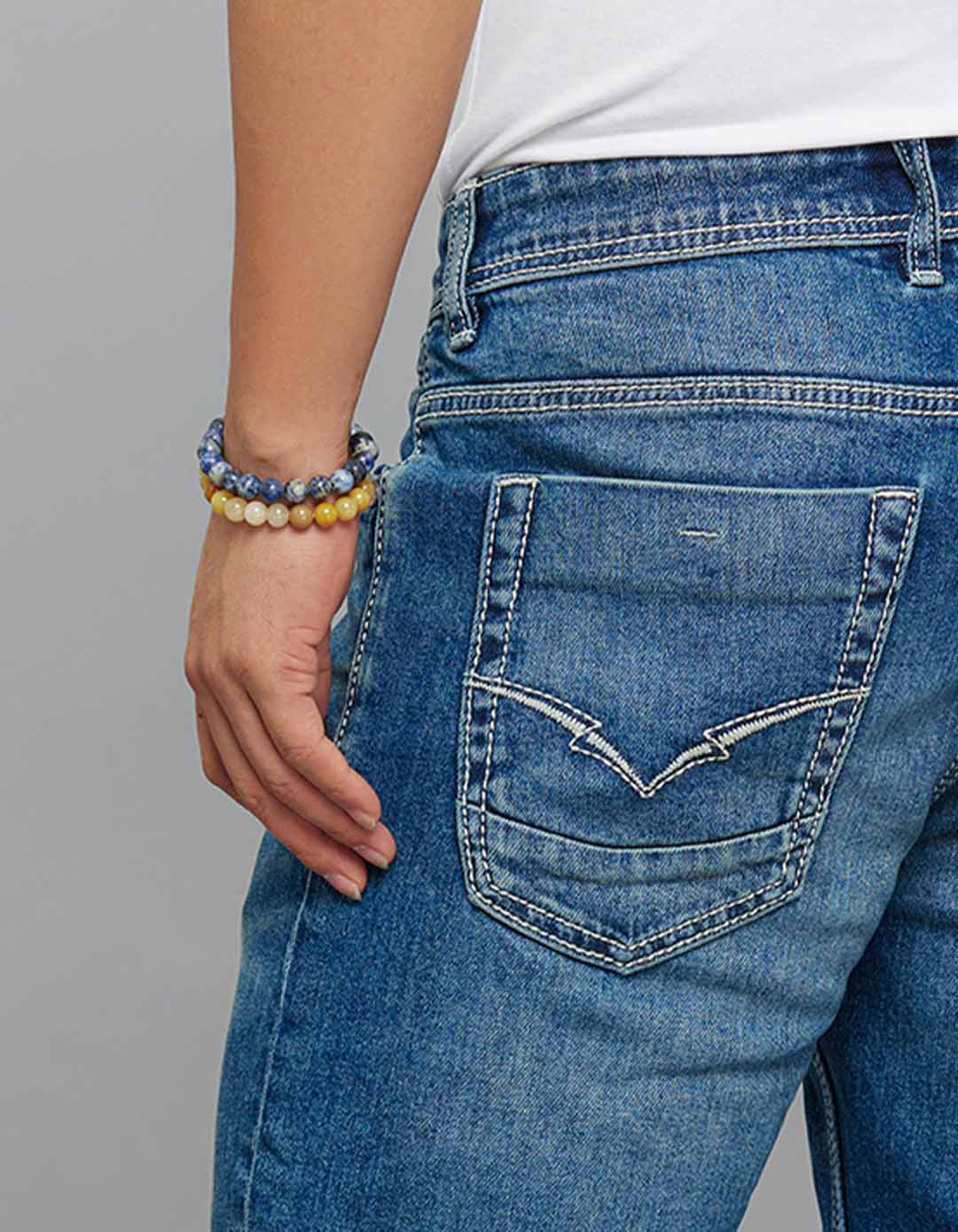 Rookies Mid-Rise Cropped Length Loose Bootcut Jeans - Medium Blue RJ6323