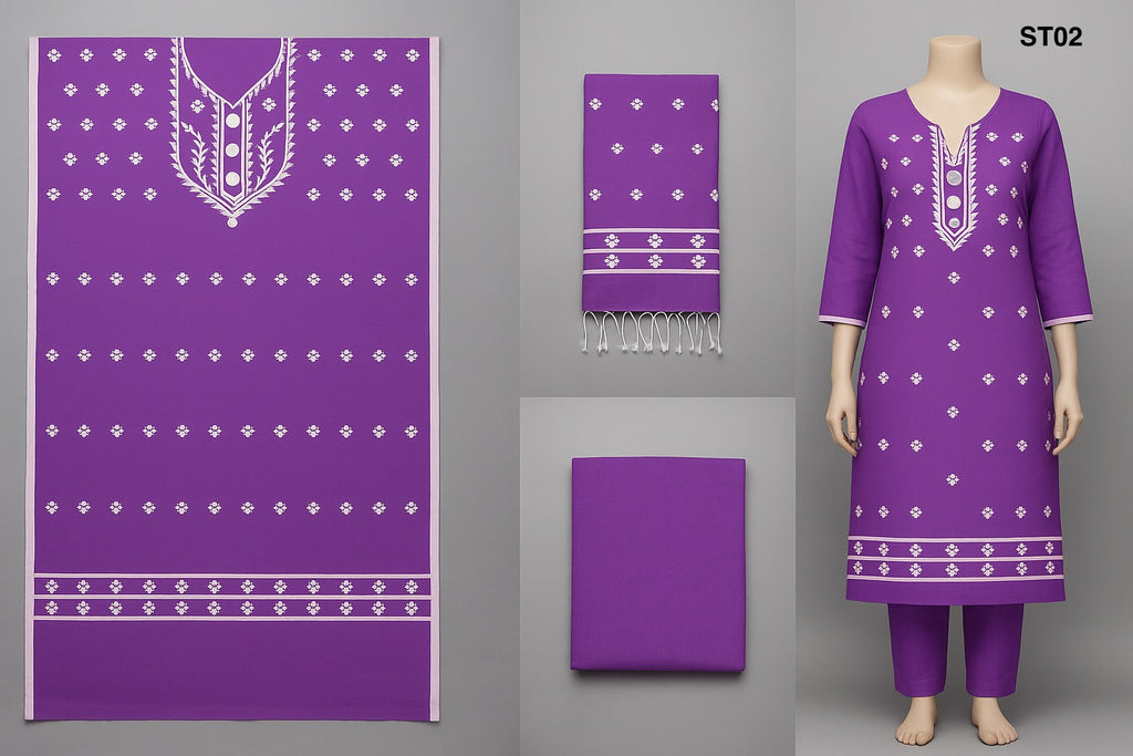 Half Silk Three Piece ST02