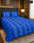 Jamdani Royal Blue Bedsheet-JB04