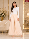 Luxury Peach Wide-Leg Palazzo Pants-LD04