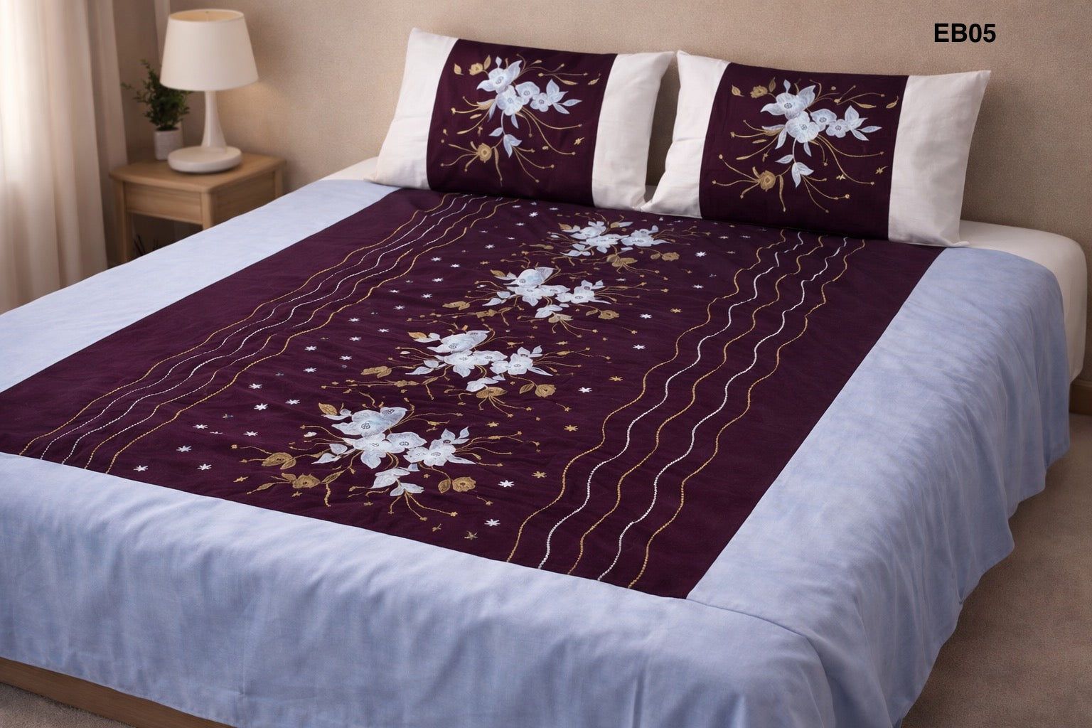 Luxury Embroidered Cotton Bedsheet EB05