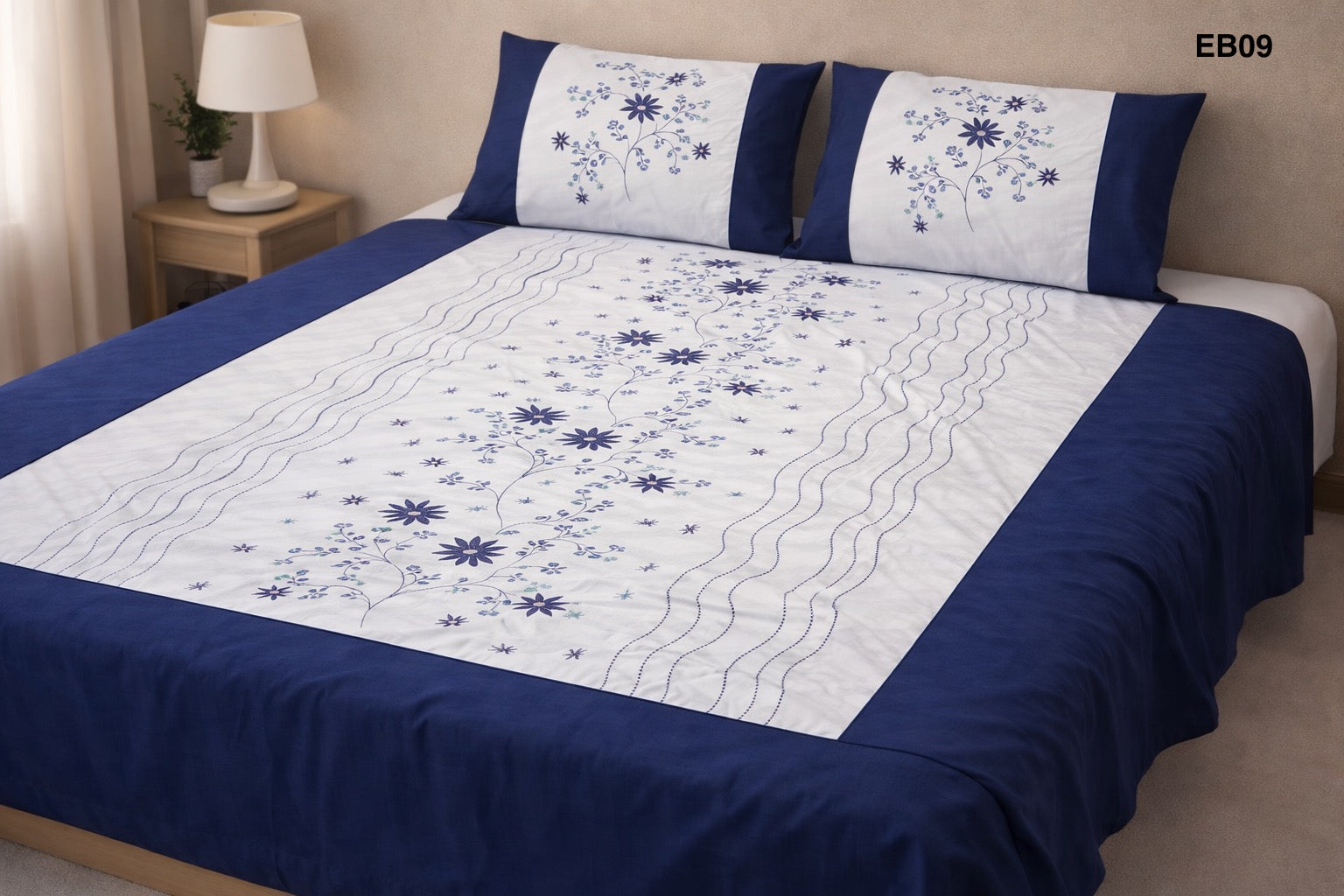 Luxury Embroidered Cotton Bedsheet EB09