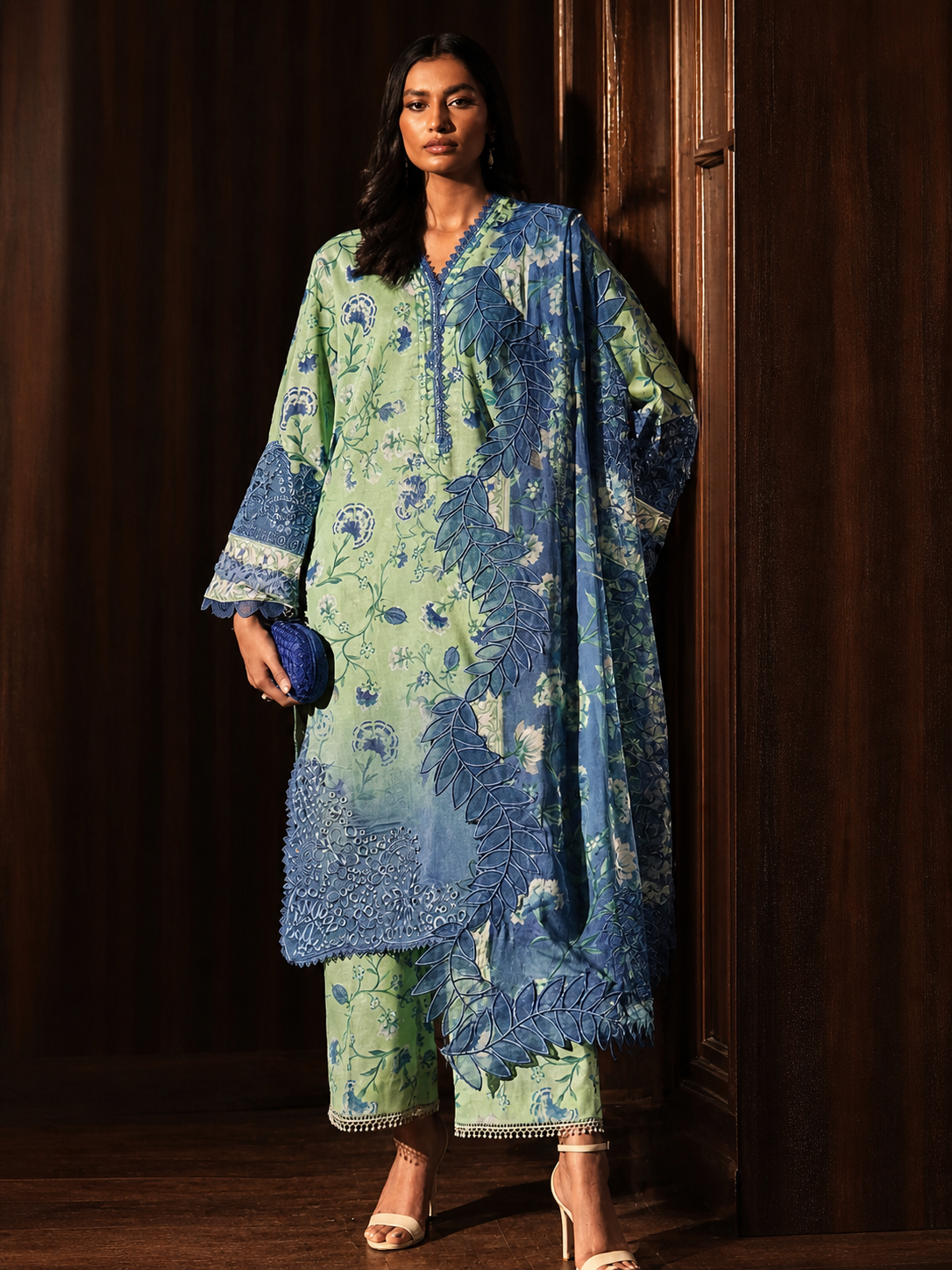 Luxury Digital Printed Lawn Three Piece Set -C268