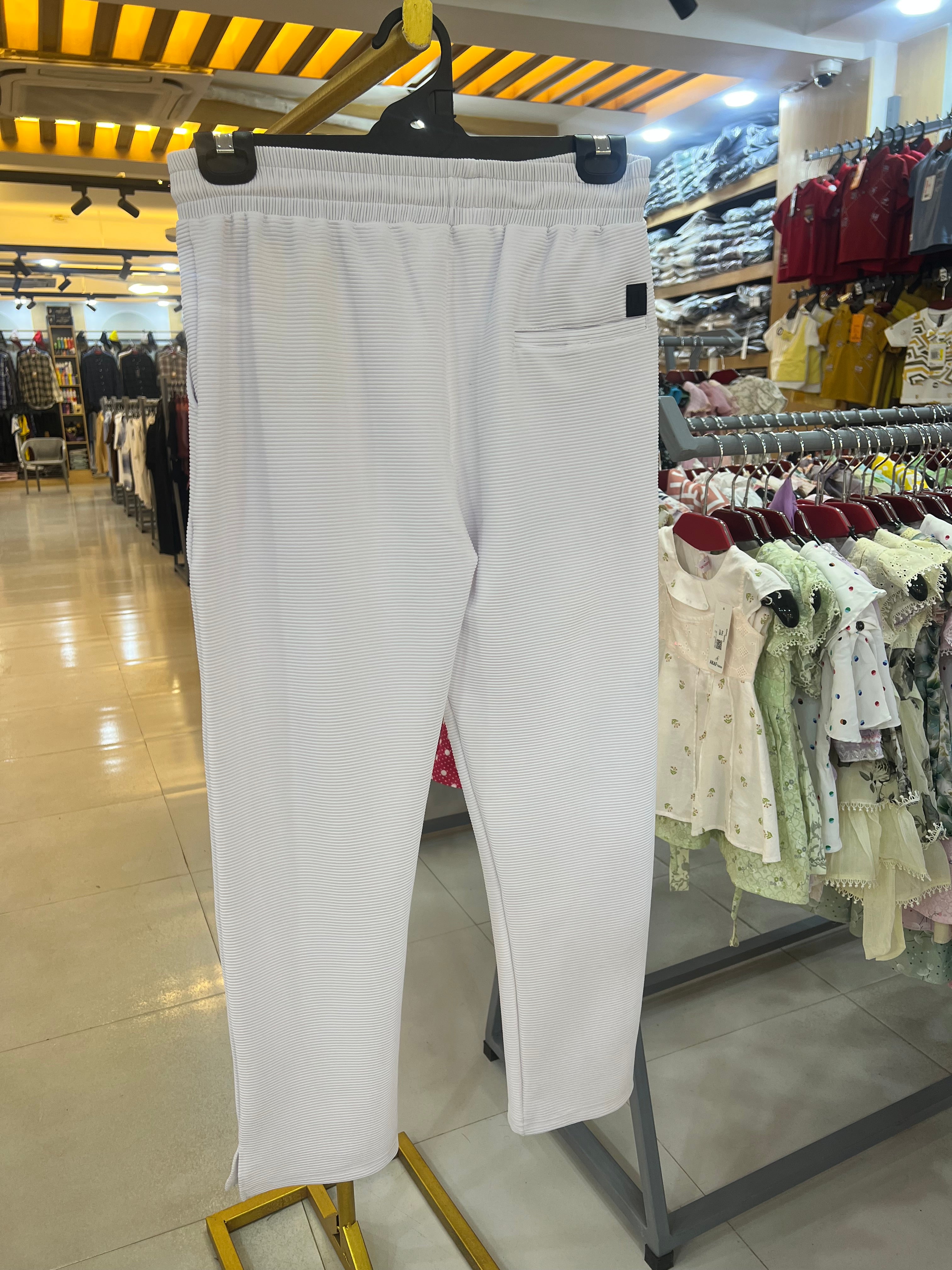 Premium Low Cut Baggy Trouser Pearl White-TP12