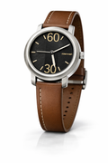 Minimalist Analog Watch – Black Dial with Brown Leather Strap 7390