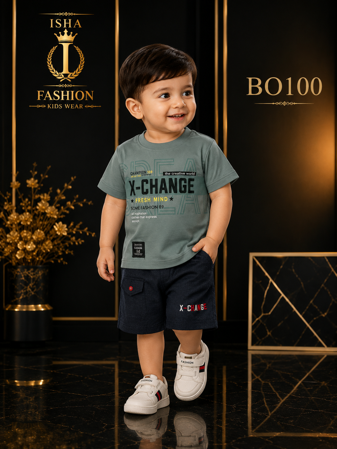 Boys’ Premium X-Change Graphic T-Shirt & Shorts Set – BO100