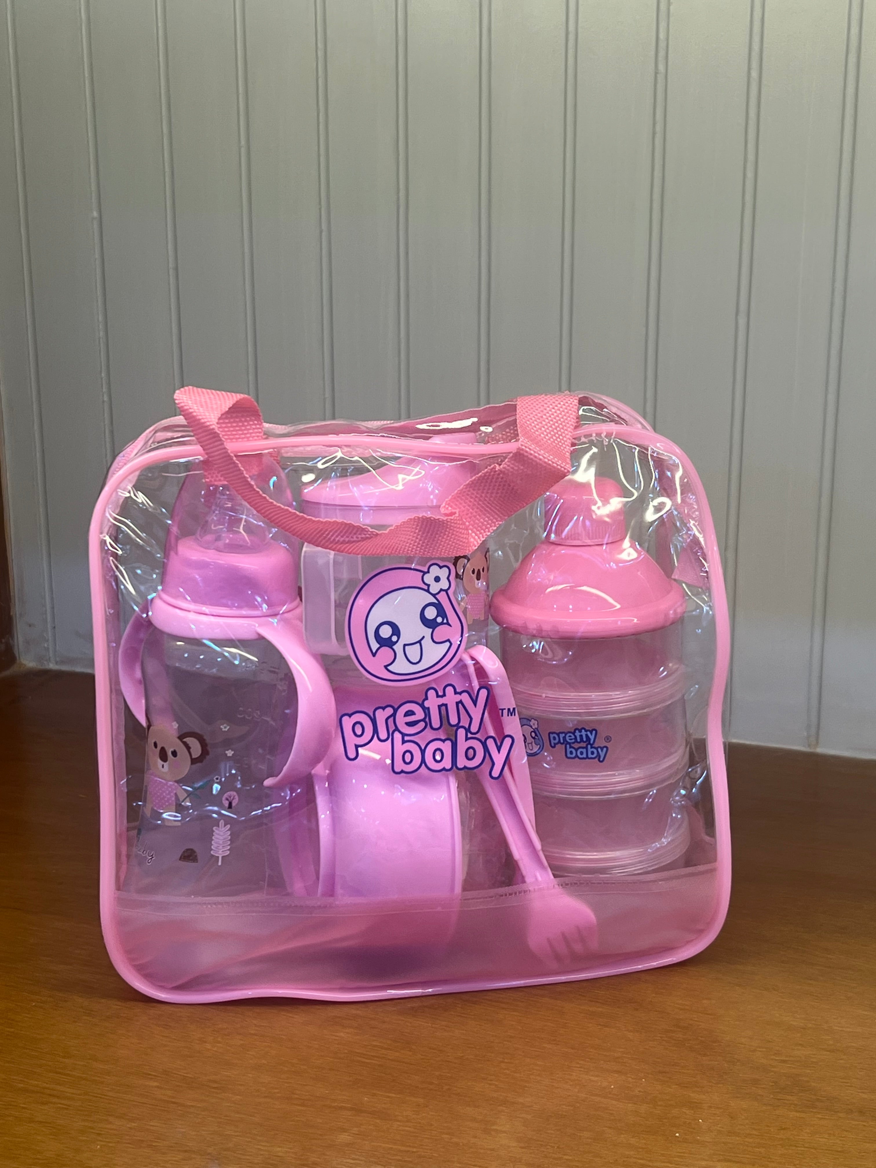 Pretty Baby 8-in-1 Plastic Feeding & Milk Storage Set with Carry Bag