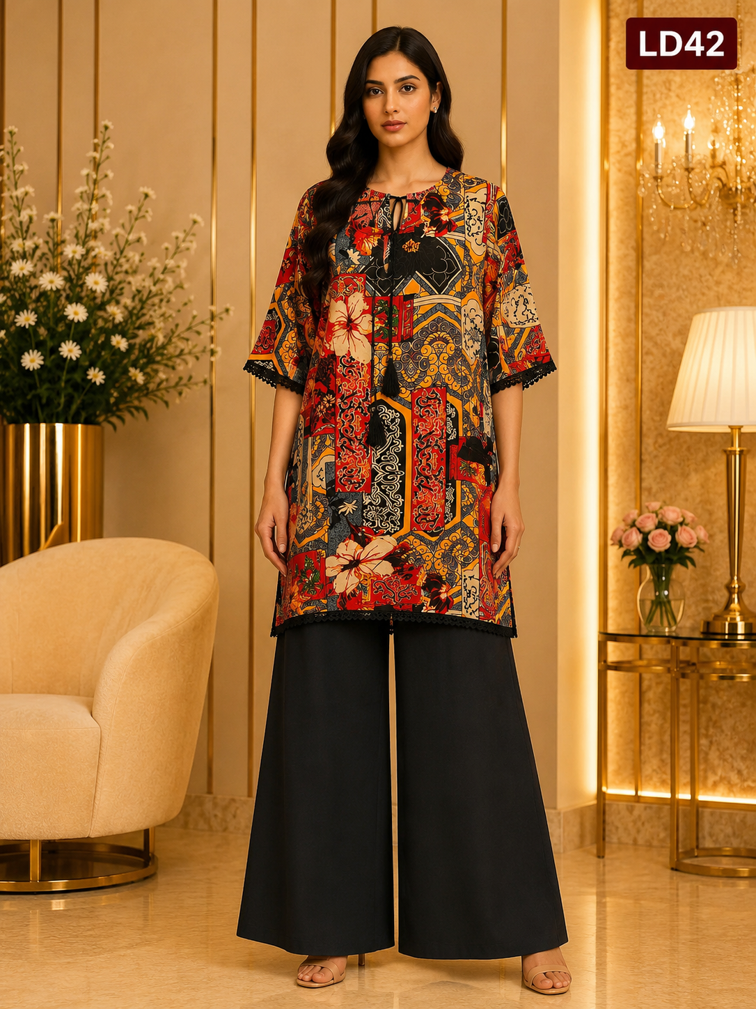 Boho Patchwork Lace Linen Top-LD42