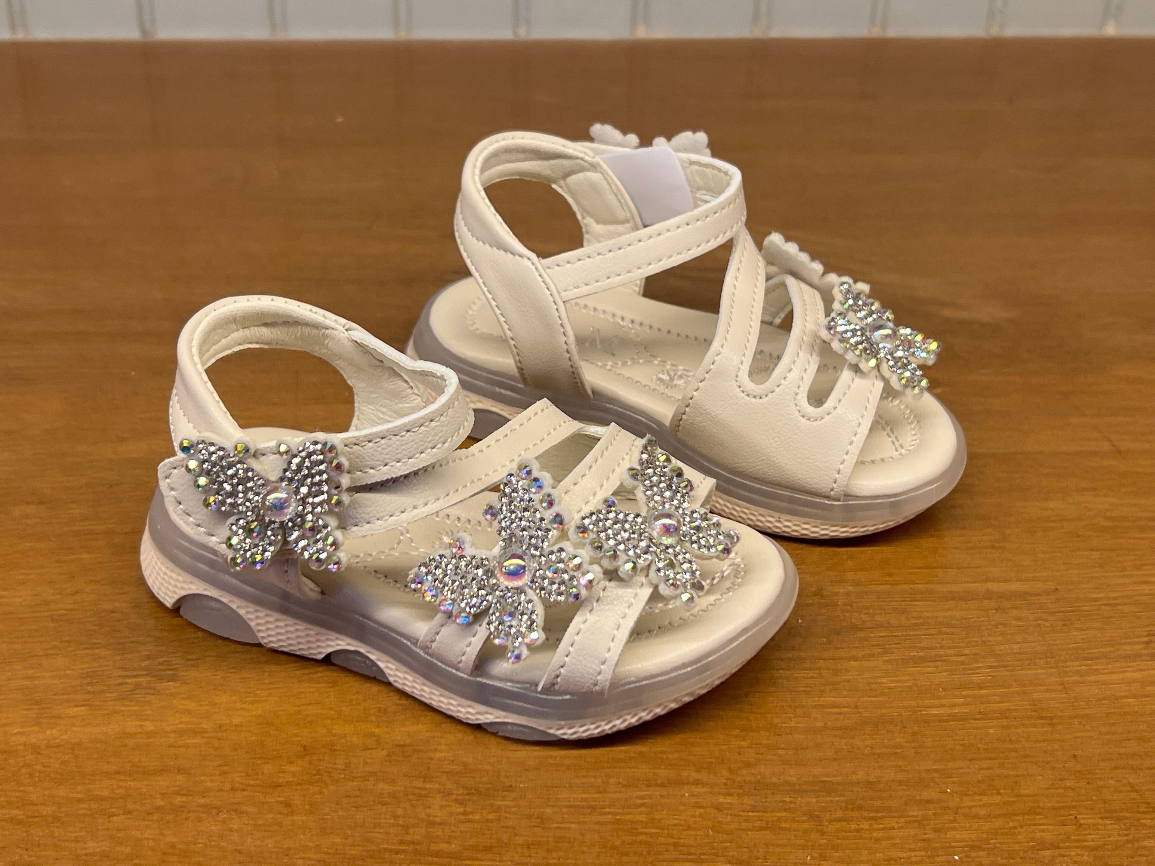 Sparkle Butterfly Girls Sandal A 506 - White