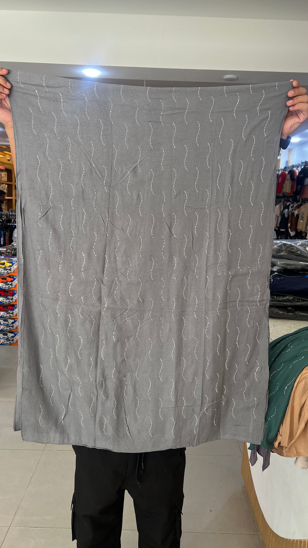 Premium Ladies Wave Stone Work Dupatta-LD143