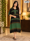 Ethnic Stripe Kaftan One Piece Dress-OP04