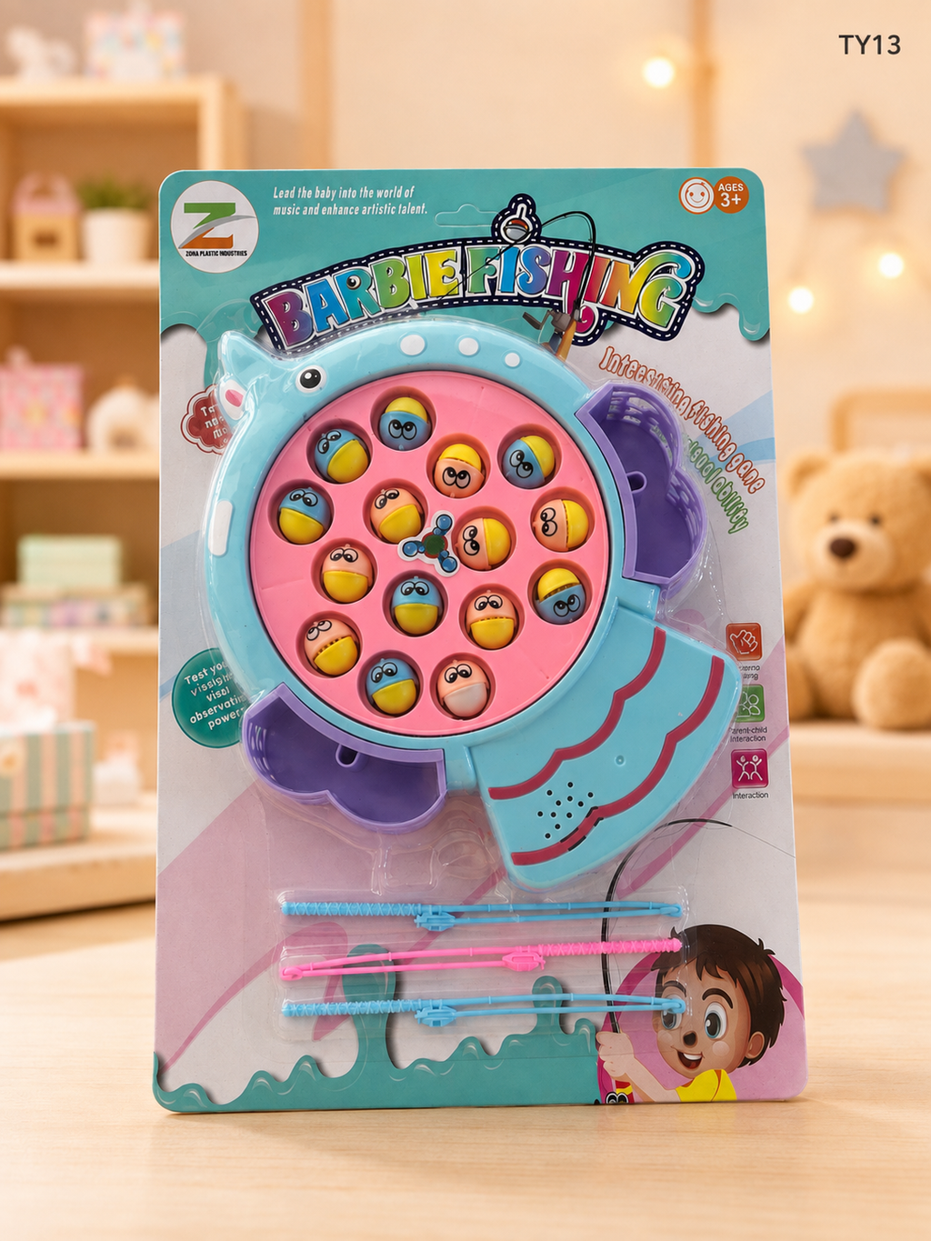 Kids Rotating Magnetic Fishing Game Toy Set-TY13