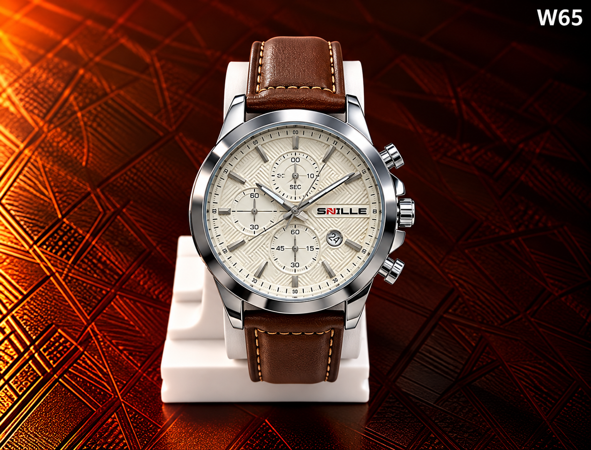 Men's Premium Multi-Dial Analog Leather Strap Watch – W65