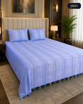 Jamdani Periwinkle Blue Bedsheet-JB03