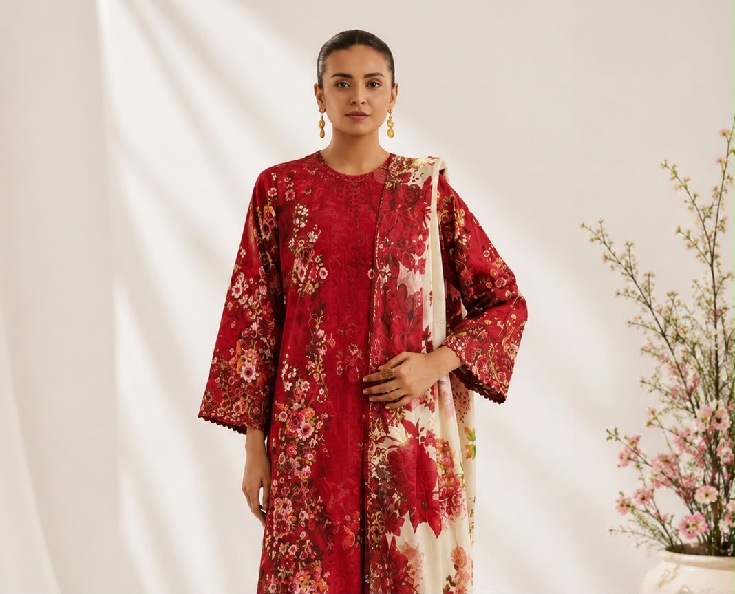 Luxury Digital Printed Lawn Unstitched Three Piece Set -C537
