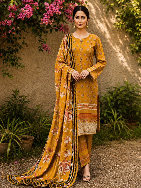 Luxury Digital Printed Lawn Unstitched Three Piece Set -C549