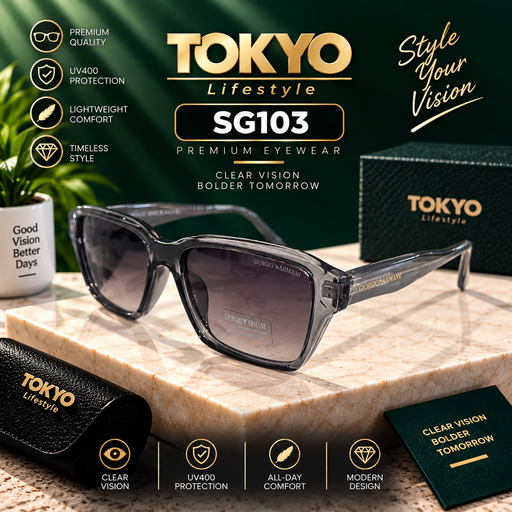 Premium Transparent Smoke Square Sunglasses – SG103