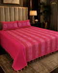 Jamdani Fuchsia Pink Bedsheet-JB02