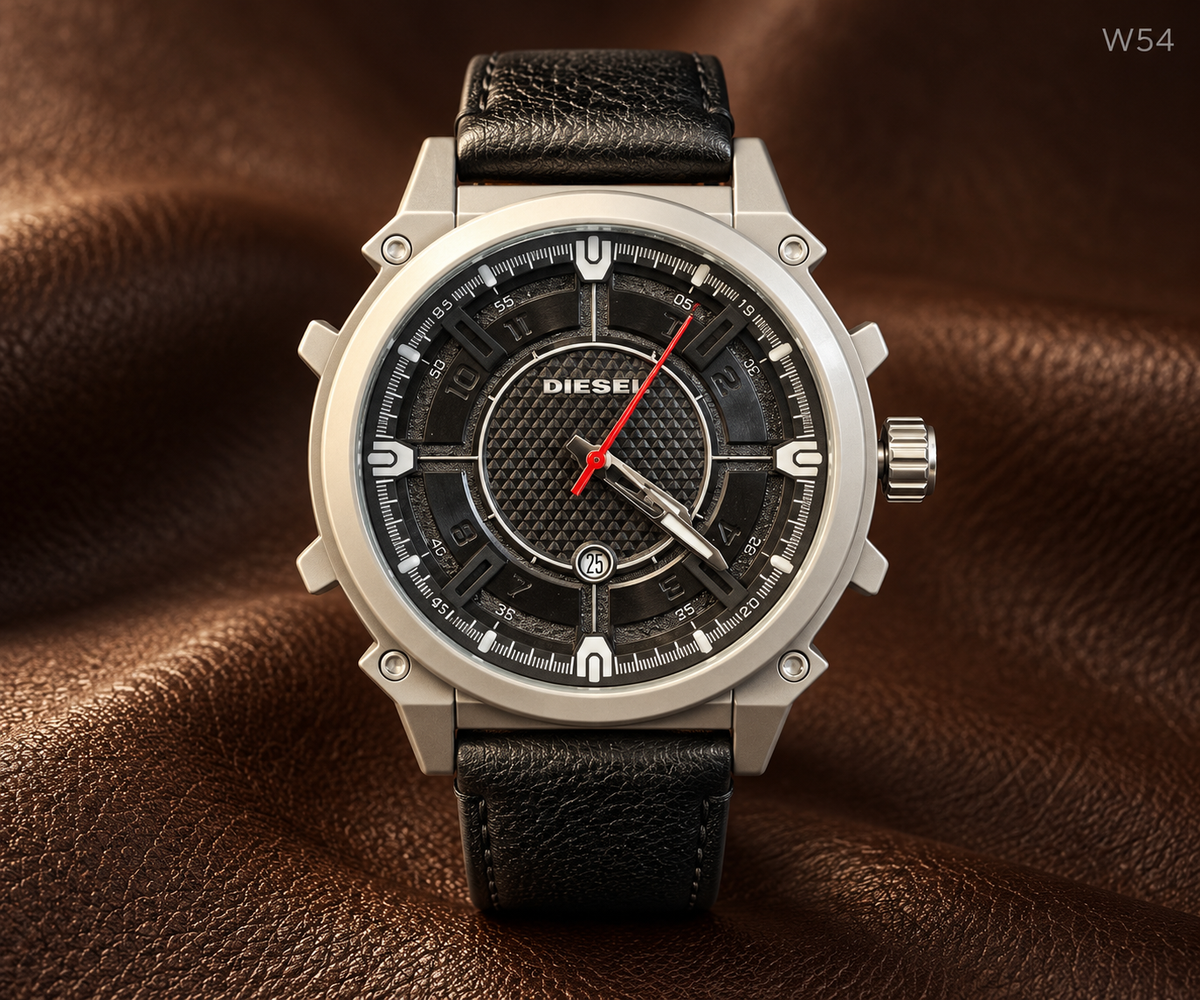 Men's Premium Analog Leather Strap Watch - W54