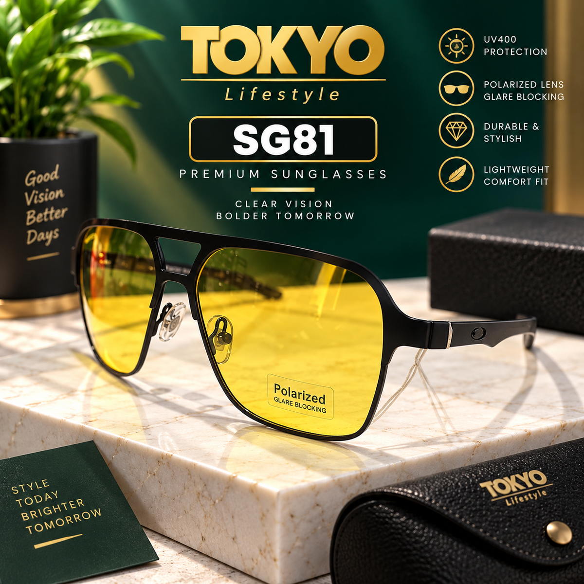 Premium Polarized Square Sunglasses – SG81