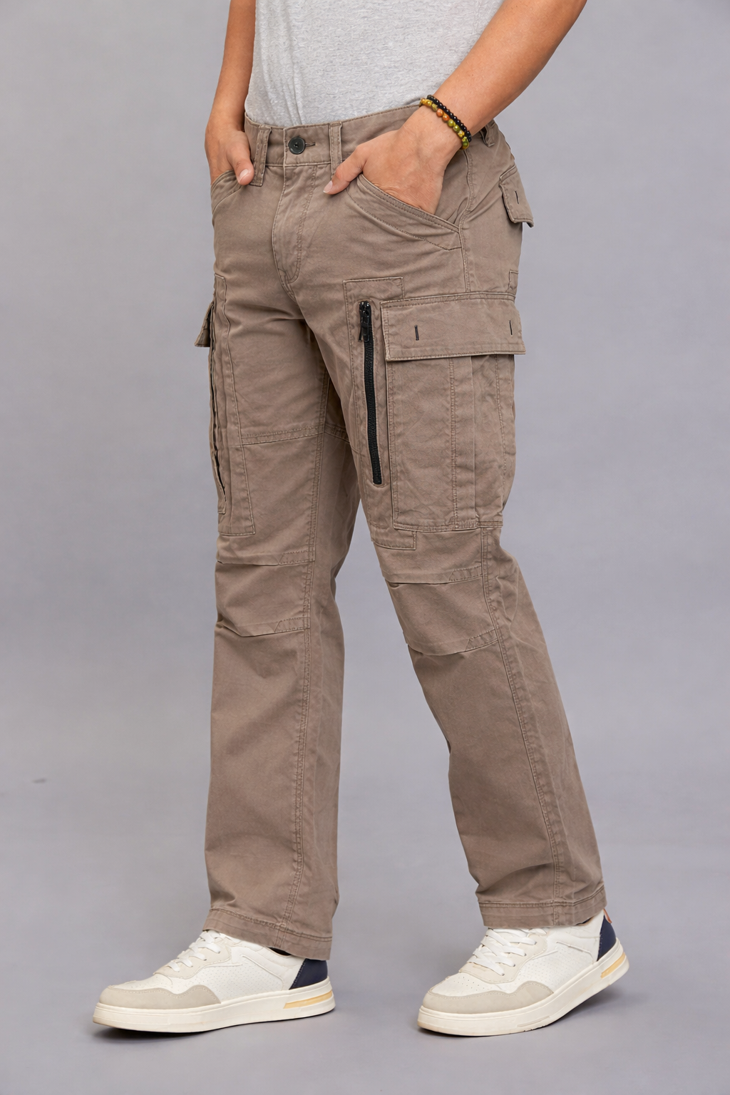 MOSS COMFORT STRAIGHT FIT STRETCH CARGO PANTS RJCP1366-moss