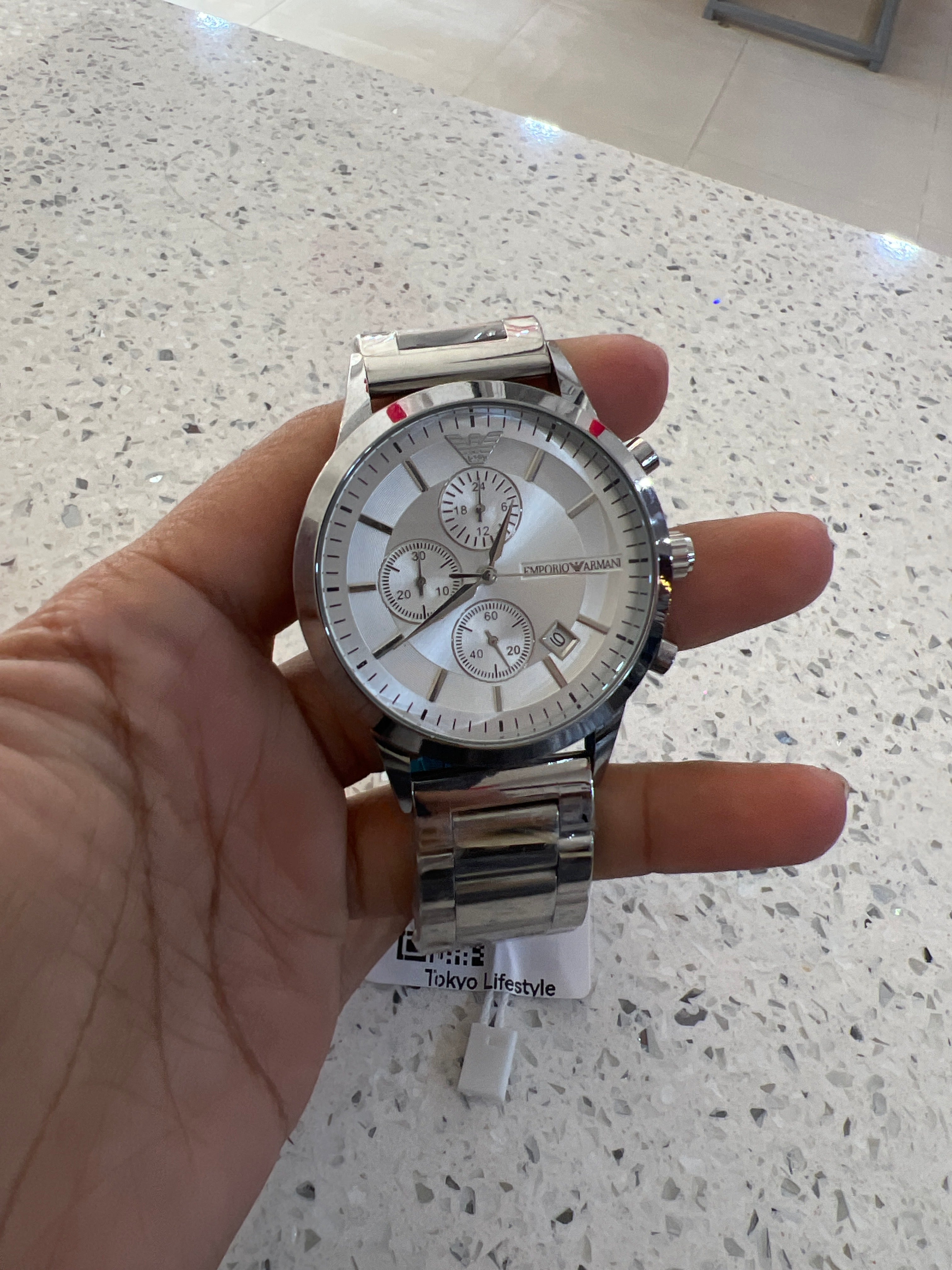 Emporio Armani Classic Silver Chronograph 588