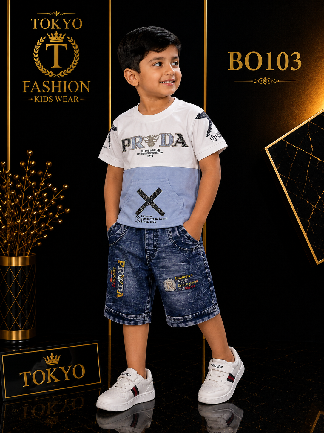 Boys’ Premium Graphic T-Shirt & Shorts Set – BO103
