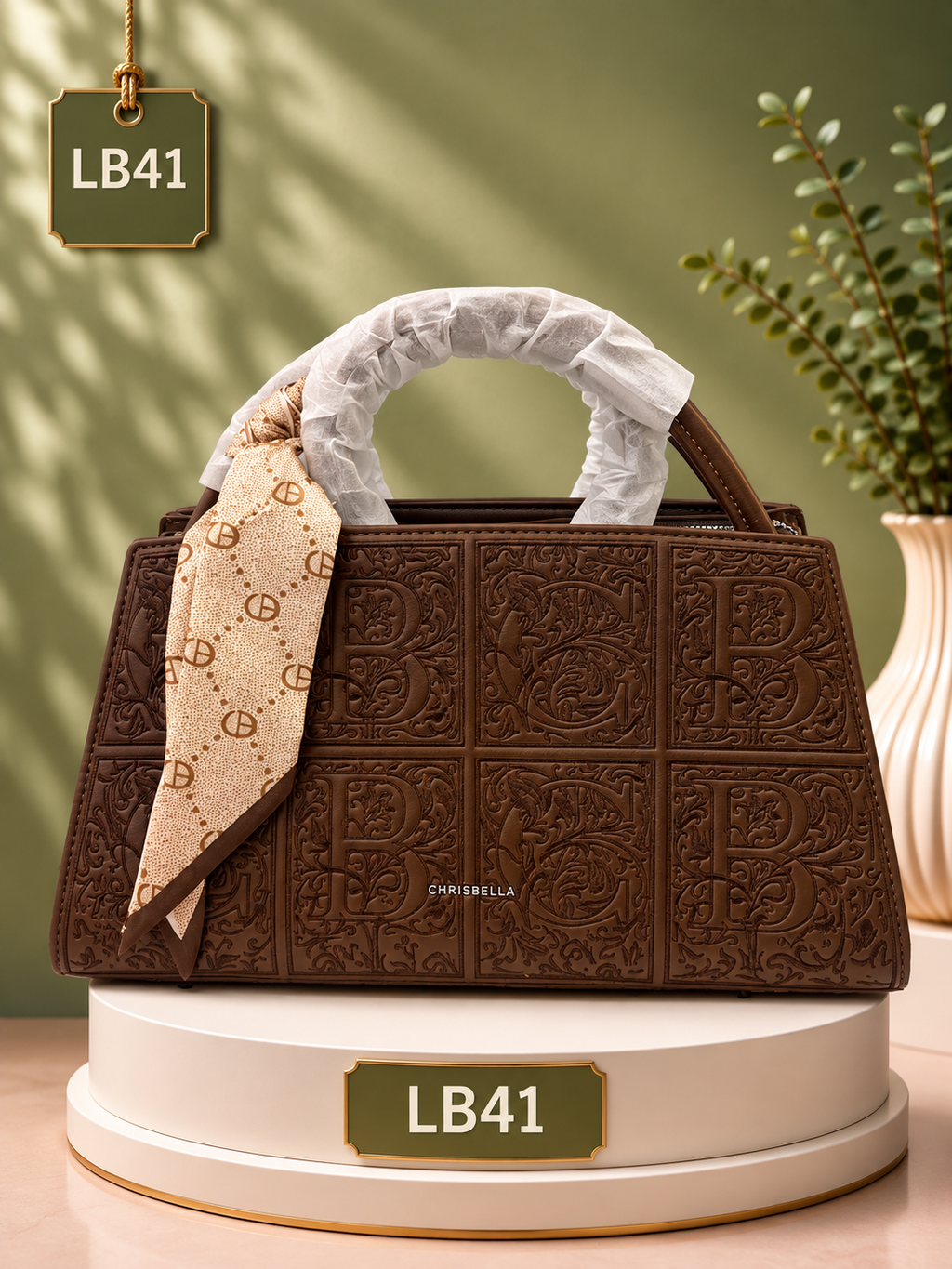 Premium Embossed Structured Handbag – LB41