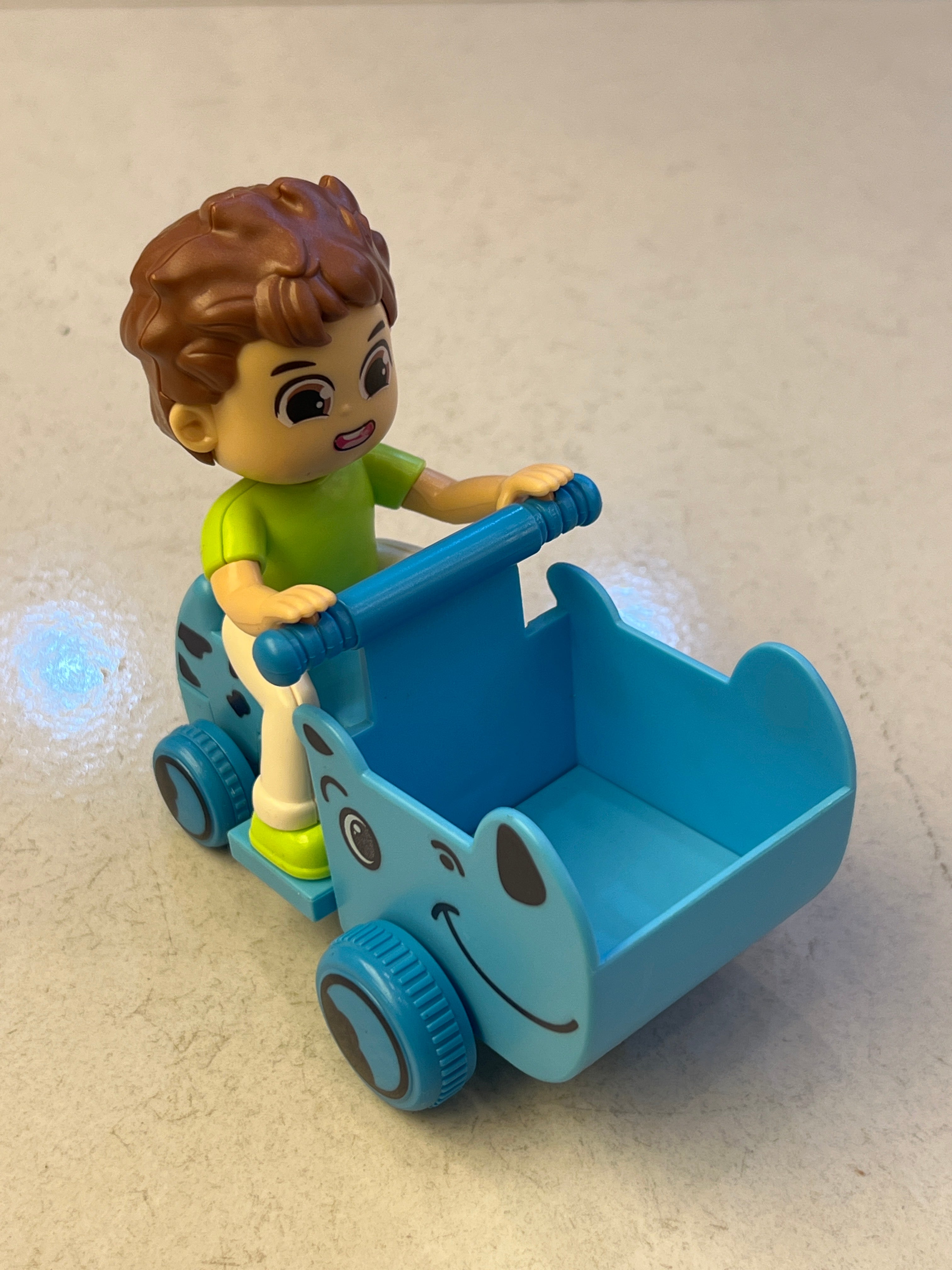 Kids Push Cart Toy with Cute Boy Figure