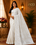 Ivory White Jamdani Saree-JS33