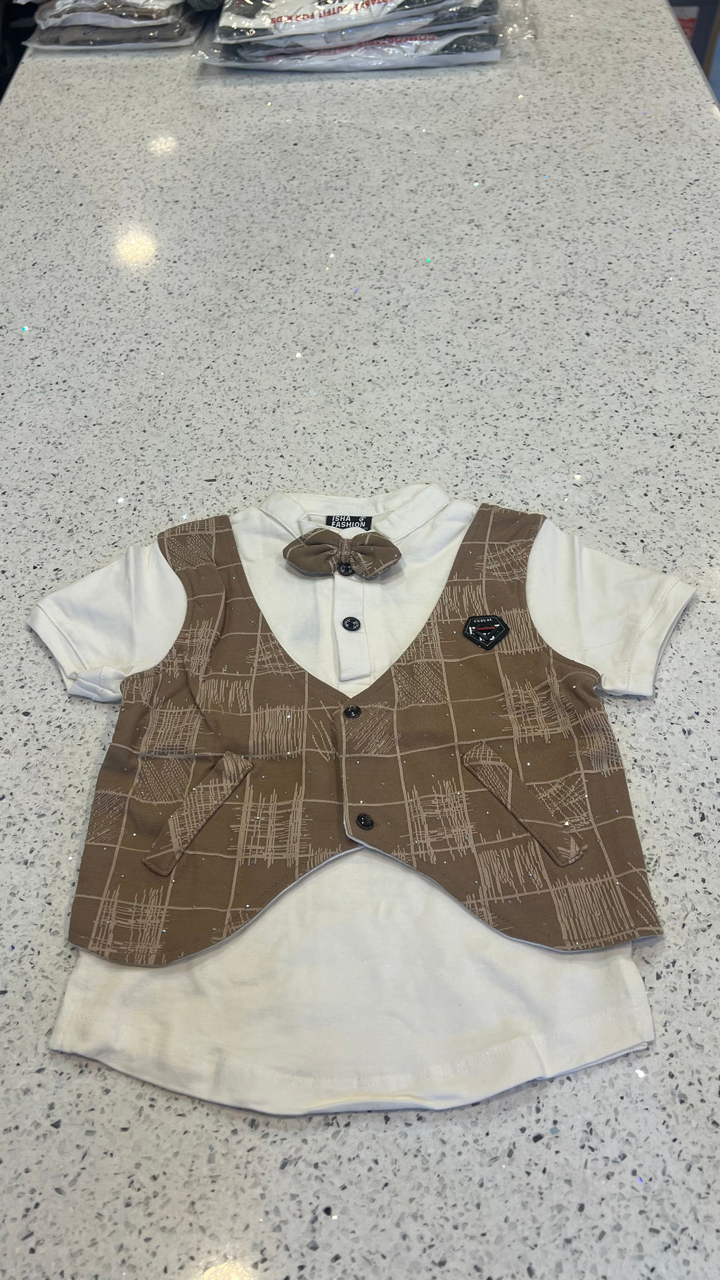 Premium Boys Bow Tie Waistcoat, Shirt & Matching Shorts Set-BW04