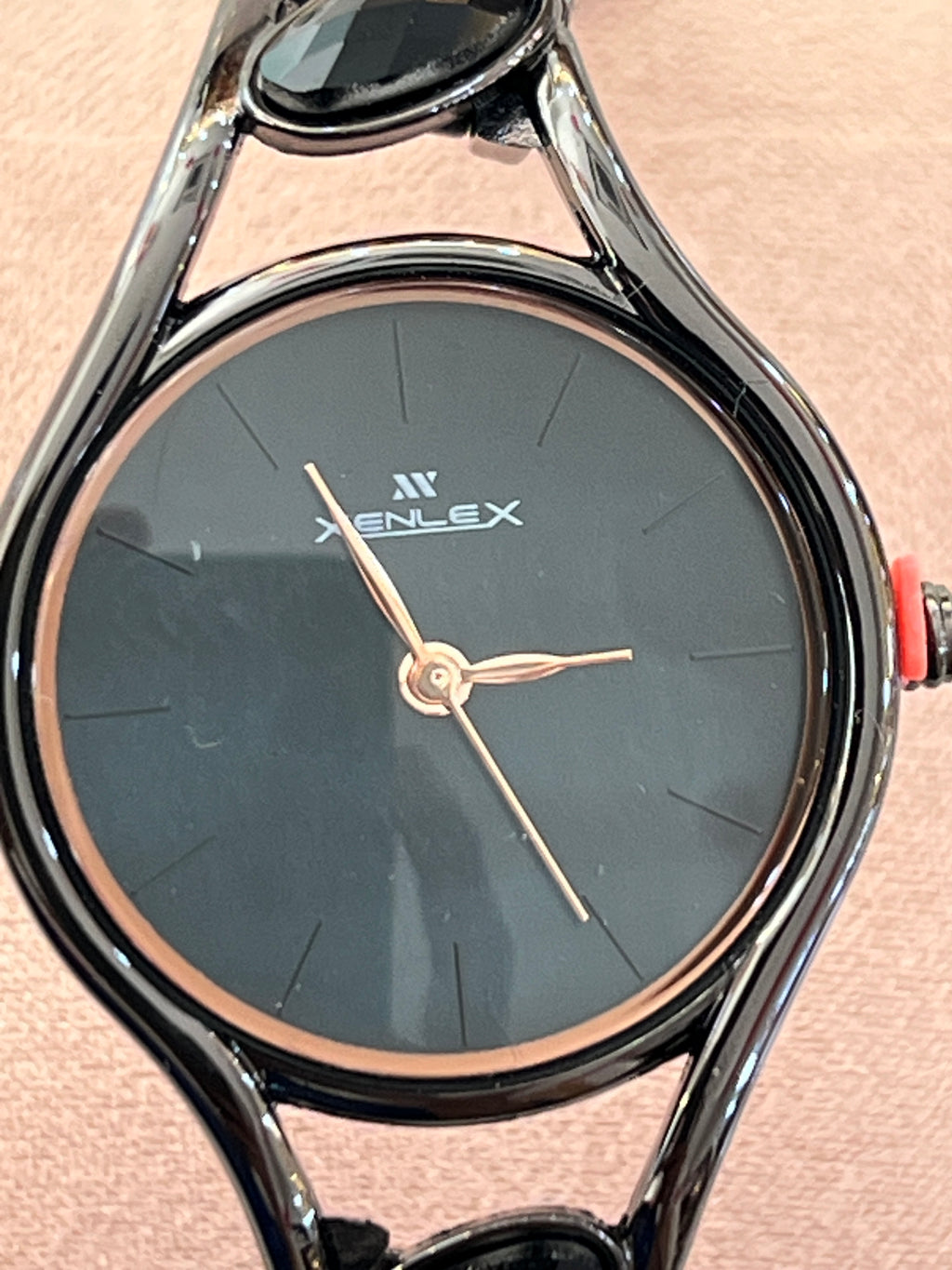 LW49 XENLEX Elegant Black Dial Stone Bracelet Ladies Watch