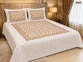 Luxury Mustard Geometric Block Bedsheet-BB09