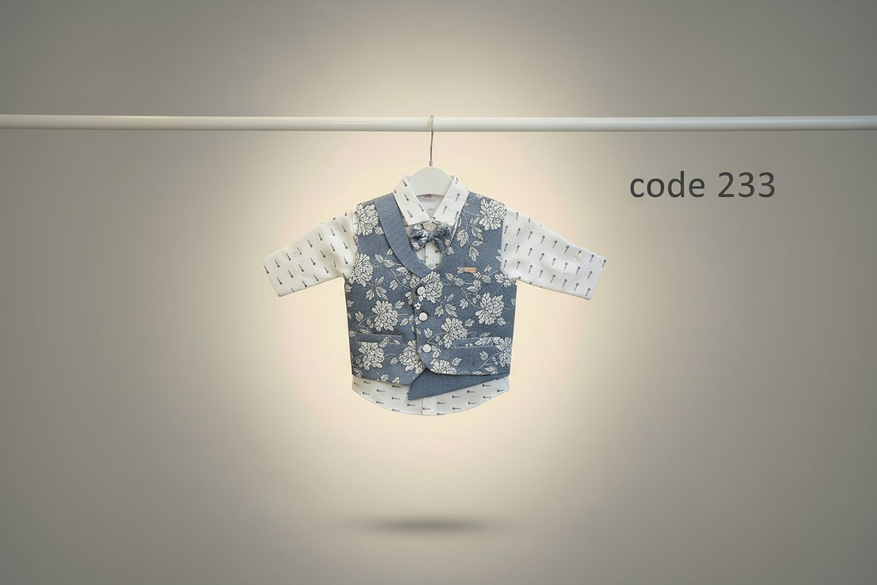 Boys Premium Floral Waistcoat 3 Piece 233