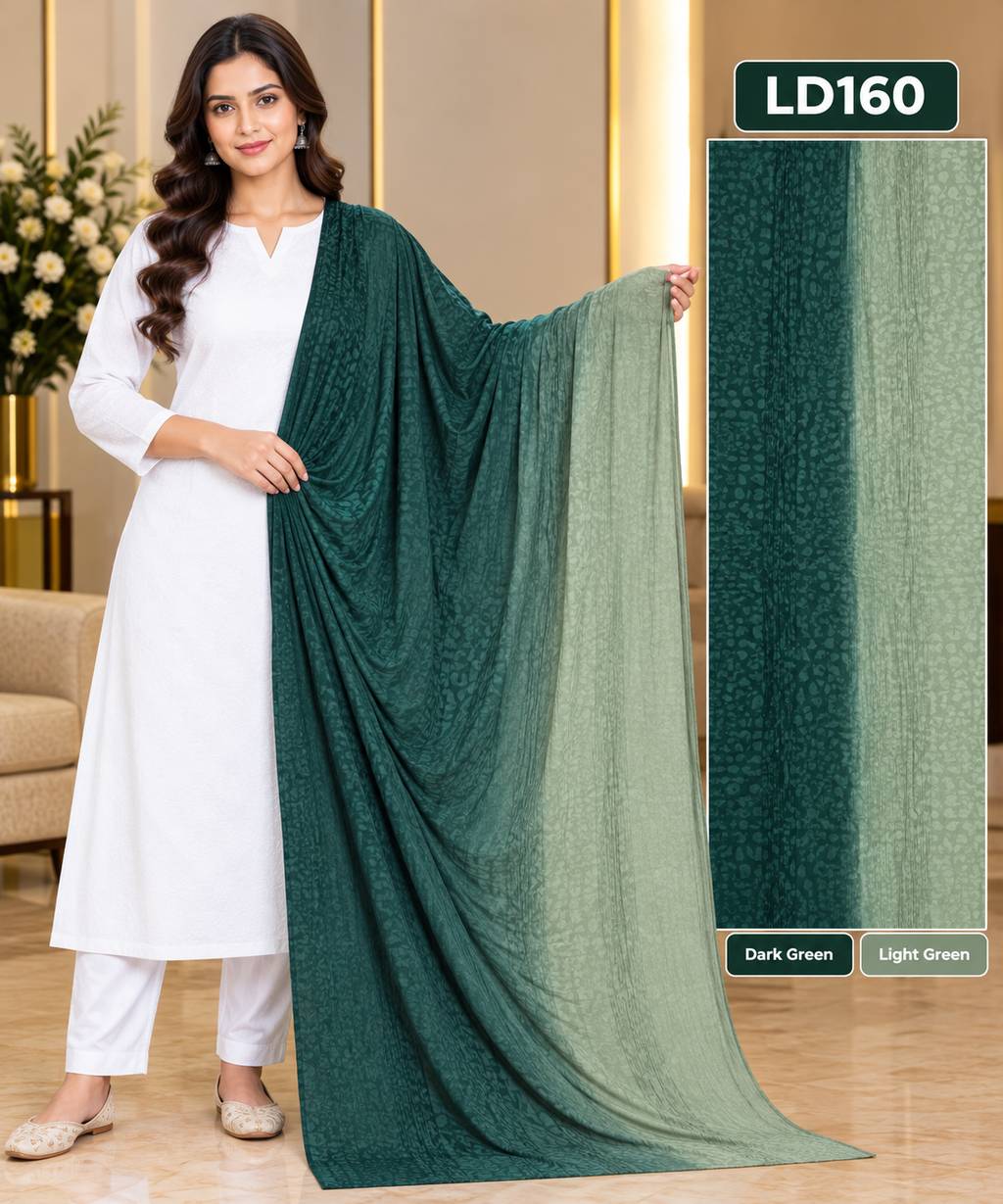 Premium Ladies Ombre Jacquard Dupatta - LD160