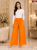 Luxury Orange Wide-Leg Palazzo Pants-LD02