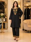 Black Floral Embroidered PachFul Two-Piece Set-LD69