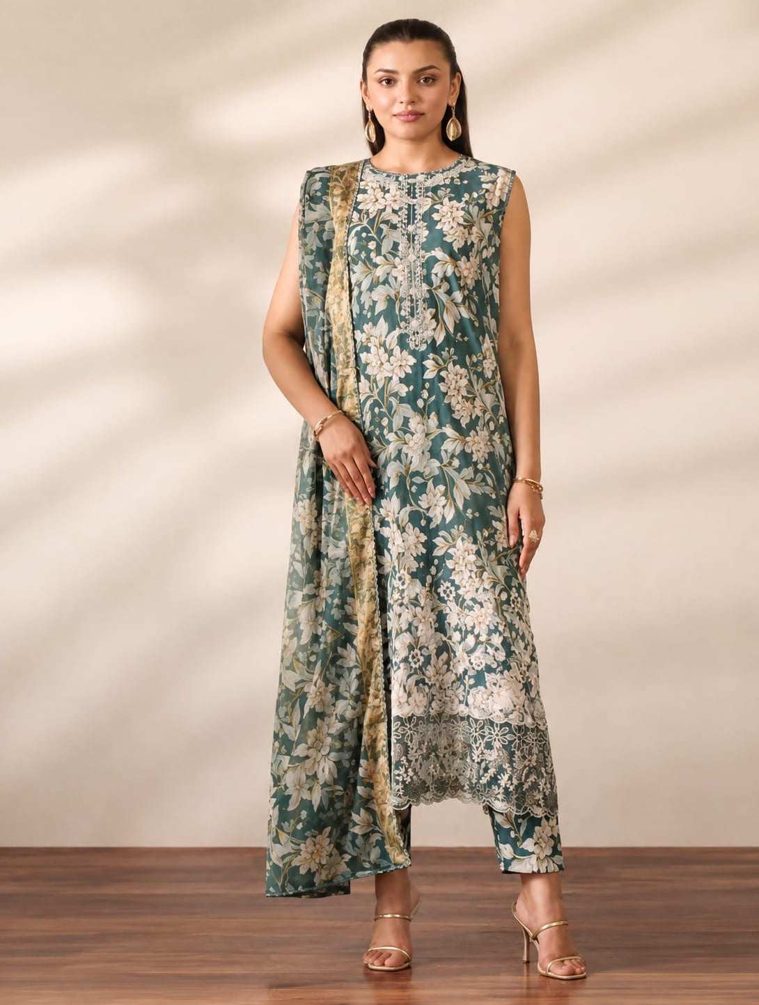 Luxury Digital Printed Lawn Unstitched Three Piece Set -C555